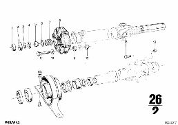 DRIVE SHAFT,UNIV.JOINT/CENTER MOUNTING diagram for BMW 2500-3.3Li 2800Bav