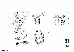 GUIDE SUPPORT/SPRING PAD/ATTACHING PARTS diagram for BMW 2500-3.3Li 3.0S