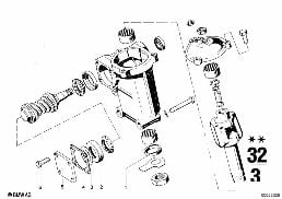 STEERING BOX SINGLE COMPONENTS diagram for BMW 2500-3.3Li 3.0Si