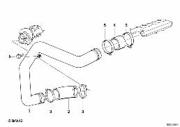 INTAKE MANIFOLD-SUPERCHARG.AIR DUCT diagram for BMW 3 Series E36 325td