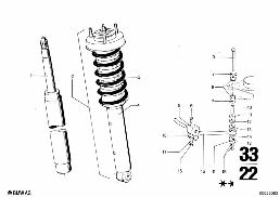 后部减震支柱 高度调节 diagram for BMW 2500-3.3Li 3.0Si