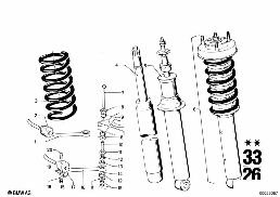 后部减震支柱 螺旋弹簧/安装件 diagram for BMW 2500-3.3Li 3.0Si