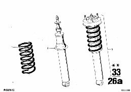 后部减震支柱 diagram for BMW 2500-3.3Li 3.0Si