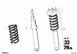 后部减震支柱 diagram for BMW 2500-3.3Li 3.0Si