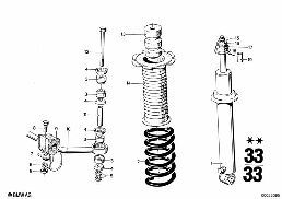 后部减震支柱 高度调节 diagram for BMW 2500-3.3Li 3.0Si