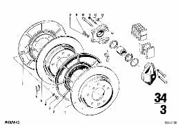 REAR WHEEL BRAKE diagram for BMW 2500-3.3Li 2800