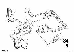 BRAKE PIPE, FRONT diagram for BMW 2500-3.3Li 2800