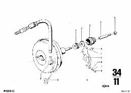 BRAKE MASTER CYLINDER W.POWER BRAKE UNIT diagram for BMW 2500-3.3Li 2800