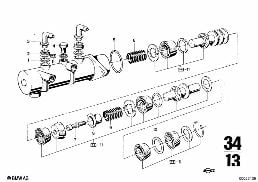 BRAKE MASTER CYLINDER W.POWER BRAKE UNIT diagram for BMW 2500-3.3Li 2800