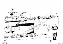 BRAKE MASTER CYLINDER W.POWER BRAKE UNIT diagram for BMW 2500-3.3Li 2800