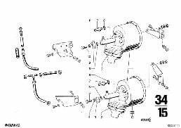 BRAKE MASTER CYLINDER W.POWER BRAKE UNIT diagram for BMW 2500-3.3Li 2800