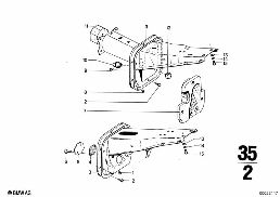 PEDALS-SUPPORTING BRACKET diagram for BMW 2500-3.3Li 3.3L