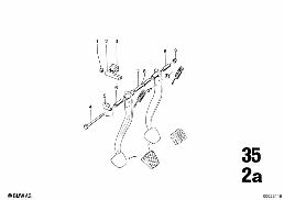 PEDALS SUPPORTING BRACKET/BRAKE PEDAL diagram for BMW 2500-3.3Li 3.3L