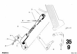ACCELERATOR PEDAL - STOPPER diagram for BMW 2500-3.3Li 3.3L