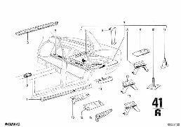 MOUNTING PARTS FOR TRUNK FLOOR PANEL diagram for BMW 2500-3.3Li 2800