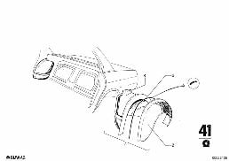 REAR WHEELHOUSE/FLOOR PARTS diagram for BMW 2500-3.3Li 2800