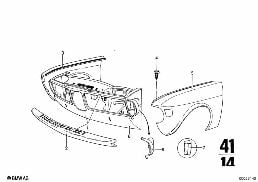 FRONT SIDE PANEL diagram for BMW 2500-3.3Li 2800