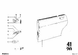 REAR DOOR - HINGE/DOOR BRAKE diagram for BMW 2500-3.3Li 2800
