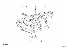 Collecteur d'échappement diagram for BMW 5 Series E39 525td