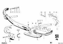 Pare-chocs avant avec pièces de fixation diagram for BMW 2500-3.3Li 3.0SBav