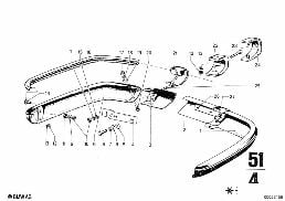 BUMPER REAR diagram for BMW 2500-3.3Li 3.0Si