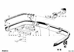 Pare-chocs arrière + pièces de fixation diagram for BMW 2500-3.3Li 3.0SBav