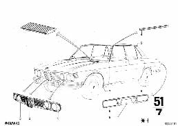 MOLDINGS diagram for BMW 2500-3.3Li 3.0Si