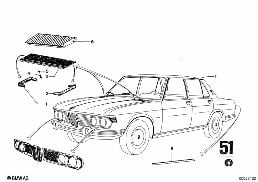 MOLDINGS diagram for BMW 2500-3.3Li 3.0Si