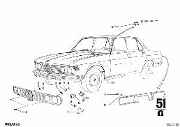MOLDINGS diagram for BMW 2500-3.3Li 3.0Si