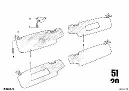 SUN VISOR diagram for BMW 2500-3.3Li 3.0Si