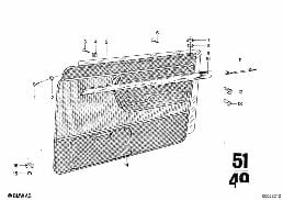 DOOR TRIM PANEL, FRONT diagram for BMW 2500-3.3Li 3.0Si