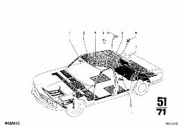 HEADLINING diagram for BMW 2500-3.3Li 3.0Si