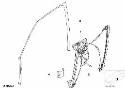 DOOR WINDOW LIFTING MECHANISM FRONT diagram for BMW 7 Series E38 735iL