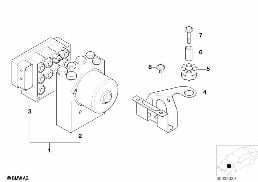 ASC HYDRO UNIT/CONTROL UNIT/SUPPORT diagram for BMW 3 Series E36 316i 1.9