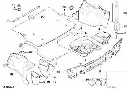Verkleidung Gepäckraum diagram for BMW 3 Series E36 318ti