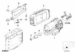 ABS hydroaggregat/styrdon/fäste diagram for BMW 3 Series E36 318ti
