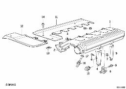 Insugningsanlaeggning diagram for BMW 3 Series E36 325tds