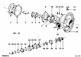 Pont arrière diagram for BMW R 26         -60 R26