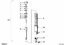 Jambe de suspension arrière diagram for BMW R 26         -60 R26