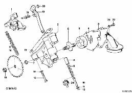LUBRICATION SYSTEM/OIL PUMP WITH DRIVE diagram for BMW 1500-2000CS 1800ti