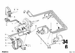 BRAKE PIPE, FRONT diagram for BMW 2500-3.3Li 2800