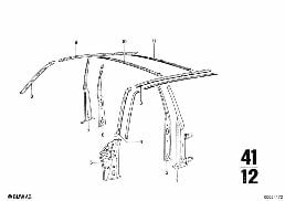 BODY-SIDE FRAME-SIDE MEMBER/COLUMNS diagram for BMW 2500-3.3Li 2800