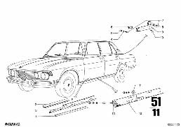 MOLDINGS diagram for BMW 2500-3.3Li 3.0Si