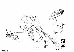 DOOR WINDOW LIFTING MECHANISM FRONT diagram for BMW 2500-3.3Li 3.0Si