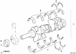 CRANKSHAFT WITH BEARING SHELLS diagram for BMW 7 Series E32 740i