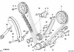 TIMING - TIMING CHAIN LOWER P diagram for BMW 7 Series E32 740i