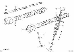 VALVE TIMING GEAR - CAM SHAFT diagram for BMW 7 Series E32 740i