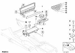 Support multifonction de console mediane diagram for BMW 5 Series E39 525td