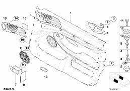 Revêtement de porte avant/airbag latéral diagram for BMW 5 Series E39 525td