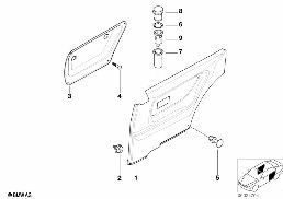 Seitenverkleidung hinten diagram for BMW 3 Series E36 318ti